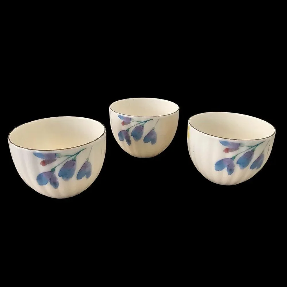 Ungaro Paris Maebata Japan Porcelain Tea Cups Set of 3  5 oz Capacity
